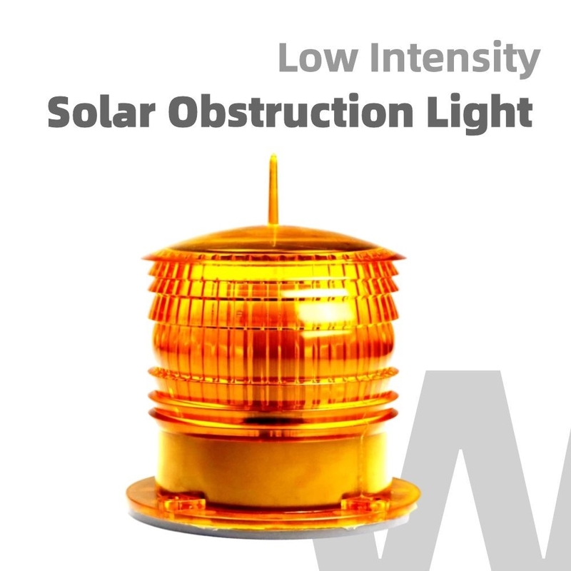 Tipe A Lampu Obstruksi Bangunan Red LED Solar Obstruction Aviation Light Untuk Bangunan