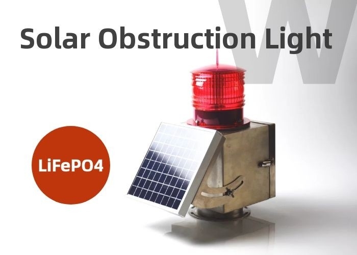 Lampu Obstruksi ICAO Tipe B Intensitas Sedang IP67 Lampu Penerbangan Tenaga Surya