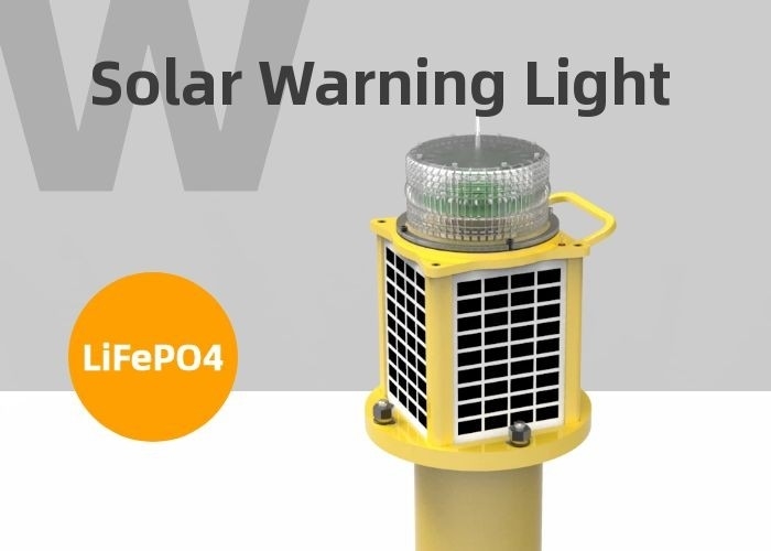 Lampu Peringatan Kelautan Visibilitas 6-7KM Nomor 4 Lentera Navigasi LED Surya Merah Berkedip